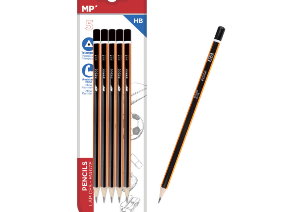 MP ξύλινο μολύβι, τρίγωνο, HB, 5τμχ