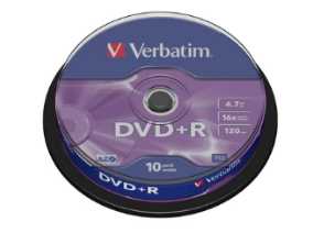 VERBATIM DVD+R 4.7GB 16X 10Τ